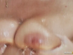 Natasha Nice taking a shower and playing with her big natural tits