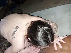 Grosser schwanz, Schwarz, Schwanz, Ablutschen