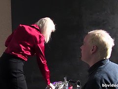 Blonde German mature slut cheating on her husband in amateur video
