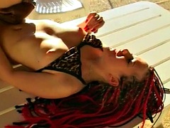 Negro, Francés, Sexo duro, Interracial, Al aire libre, Piscina, Pelirrojo, Clasico