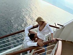 Captain fuck her assistant in the ass on the deck of a ship