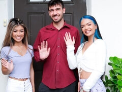 Asiático, Dormitorio, Verga grande, Estilo perrito, Ffm, Flaco, Trio, Tetas