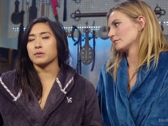 ボンデージ, ディルド, フェムドム, レズビアン, お仕置き, オマンコ, 奴隷, スパンキング