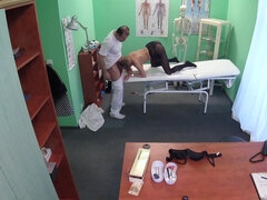 European vixen gets an intense pussy pounding from horny doctor