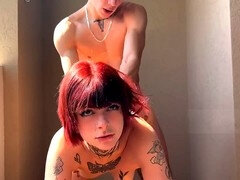 Amateur, Brésilienne, Petite amie, Fait maison, Public, Chatte, Rousse roux, Nénés