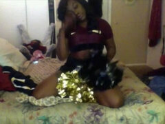 Noire, Pom pom girl, Gode, Noir ébène, Pov, Solo, Tatouage, Mouillée