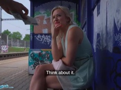 Big Tits Blonde Lily Joy Gets Fucked Hard Behind Train Station - Public Sex