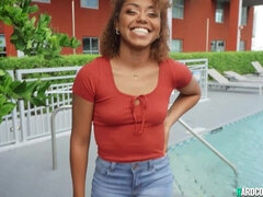 素人, 黒人, フェラチオ, カップル, 黒人, 彼女, プール, ハメ撮り