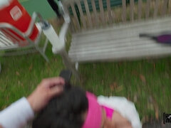 18 años, Mamada, Morena, Polla, Al aire libre, Pov, Chupando, Adolescente