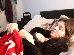 イギリス人, 茶髪の, ヨーロピアン, 乳首, 小柄, 一人, ティーン, オッパイの