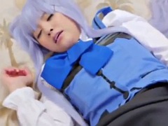 Aziatisch, Japaans, Masturbatie, Alleen, Tieten likken, Speelgoed