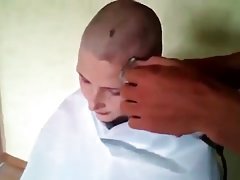 cute blonde shaves her head