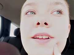 GERMAN TEEN FUCKS IN CAR! Almost caught!