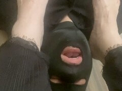 足, フェムドム, なめる, 奴隷, フェラする