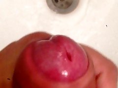 cleaning my fat hard cock