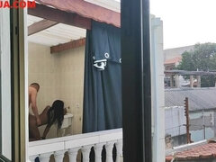 Rubia, Mamada, Estilo perrito, Ébano, Casero, Interracial, Latina, Voyeur