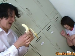 69, アジア人, なめる, オマンコ, 女子高生, 生徒, ティーン, オッパイの