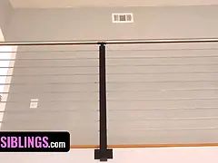 Stepsiblings - provocative slut Jenna Ross taunts her brother and swallows his jizz in the douche