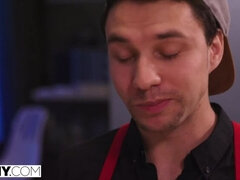 アナル, お尻, デカ尻, キッチン, なめる, オマンコ, 剃毛, オッパイの