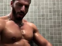Homosexuelle, Gym, Hard, Muscle, Douche