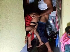 18, デカ尻, フェラチオ, カップル, なめる, 母, オマンコ, ストッキング