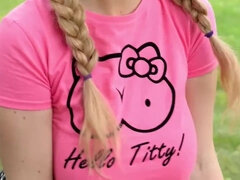 デカパイ, イギリス人, 巨乳な, Hd, 自然山雀, アウトドア, 公共, フェラする