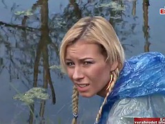 デカパイ, ブロンド, フェラチオ, 自然山雀, ガリガリ, ティーン, 三人, オッパイの