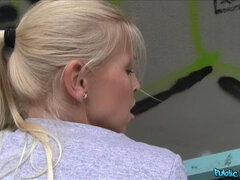 素人, ブロンド, フェラチオ, アウトドア, ハメ撮り, 公共