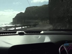 Voiture, Éjaculation interne, Exhib, Petite amie, Orgasme, De plein air, Public, Rasée