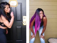 Tetas grandes, Ébano, Hembra, Fetiche, Jeans, Público, Apretado, Mojado