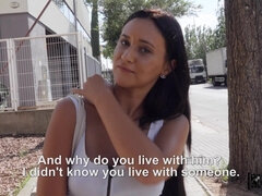 Sneaky Street Fuck - Spanish Hoe Mina Moreno Fucks and Sucks for Cash Outside