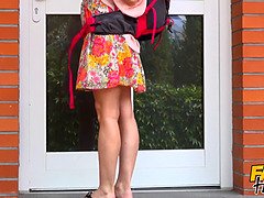Blonde, Sucer une bite, Hd, Léchez, Orgasme, Petite femme, Criant, Nénés