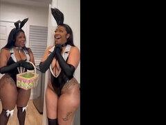 ぽっちゃり, デカ尻, 黒人, 黒人, 淫乱熟女, 三人