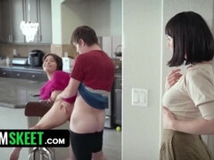 美人, フェラチオ, コンピレーション, チン, 眼鏡, 母, オーガズム, スカート