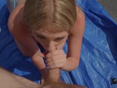 Creme freiche in point of view for stranded blondie nubile