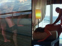 69, Anal, Brunette brune, Couple, Tir de sperme, En levrette, De plein air, Nénés
