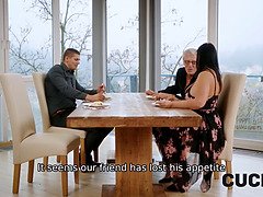 Mooie dikke vrouwen, Grote kont, Grote mammen, Bruinharig, Man die toekijkt, Tsjechisch, Man, Vrouw