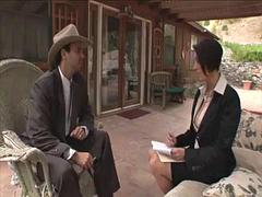 美女, デカパイ, フェラチオ, 着衣女と全裸男, イく瞬間, ハードコア, 下着, 淫乱熟女