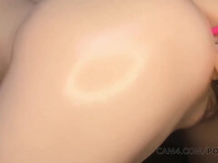 Student With Big Ass Gets Fucked By The Sex Machine, Doggy Style Oiled Ass And Wet Pussy