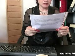 Office mature bitch riding cock after cock sucking