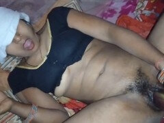 Indian wife masturbating and swallowing cum