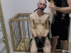 Giving my obedient twink slave a fresh buzz cut and shaving his brows
