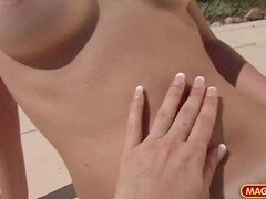 Blonde lesbian, threeway, skinny blonde