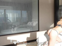 デカパイ, ブロンド, フェラチオ, 中出し, ハードコア, Hd, ホテル, ロシア人