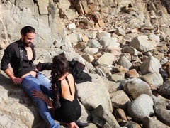 Plage, Sucer une bite, Robe, De plein air, Russe, Rasée, Suçant, Tatouage