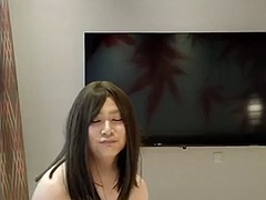 Japanese amateur crossdressers in morphsuit masturbate