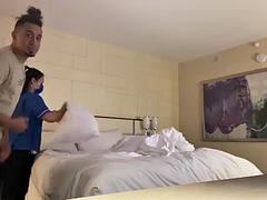 Amateur, Nana, Belle grosse femme bgf, Sucer une bite, Éjaculation interne, Hôtel, Domestique, Chevaucher