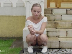 Arsch, Grosser arsch, Blondine, Handjob, Riesig, Nackt, Im freien, Jungendliche (18+)