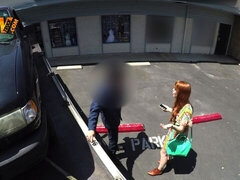 Большой член, Минет, В машине, Член, Собачьи, Натуральные сиськи, Рыжие, Сосущие