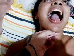 Américain, Éjaculer dans la bouche, Fille latino, Esclave, Train, Pute